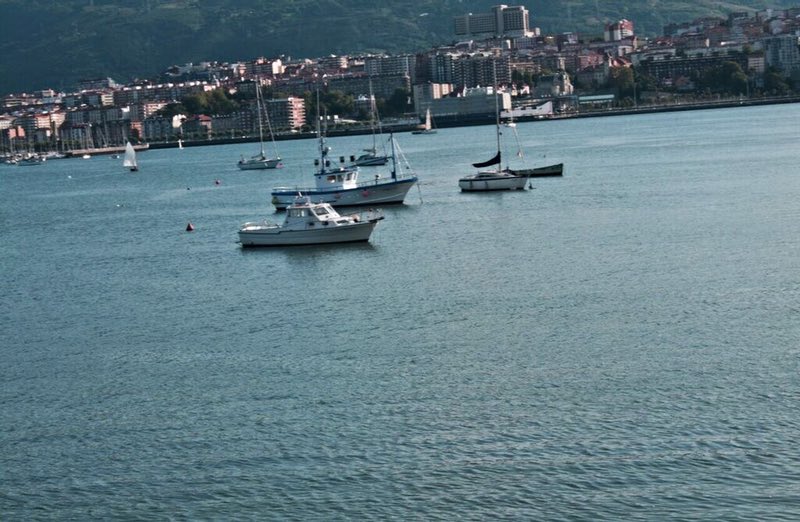 fishing boats in the gulf - San Sebastian Spain