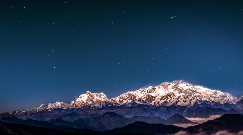 View of the Kanchenjunga Peaks from Dzongri campsite