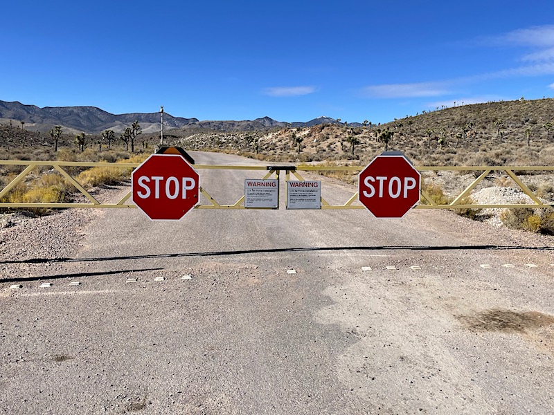 Warning signs near the second entrance to Area 51