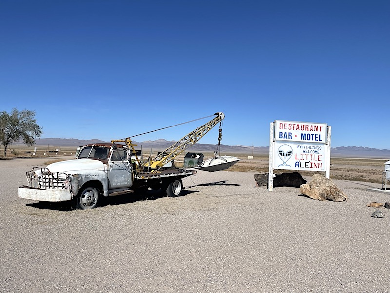 A sign at the Little A’le’Inn in Rachel, Nevada