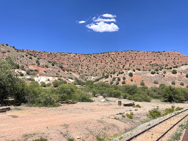 A view of the old mine from the hilltop town of Jerome, Arizona