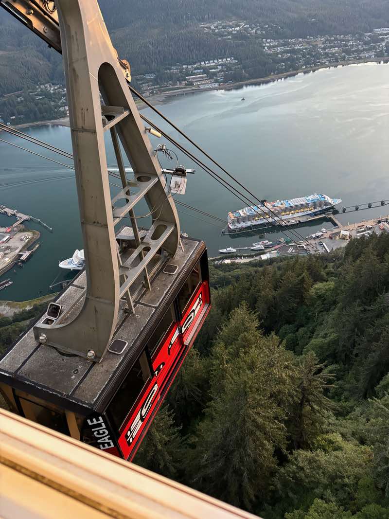 View from the Goldbelt Train, taking you up Mt. Roberts