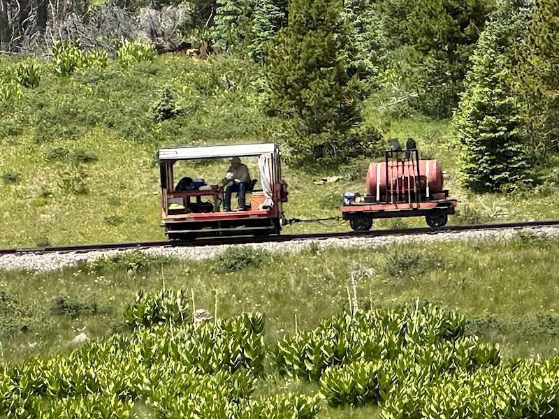 A Speeder following the train and looking for hot ash and sparks