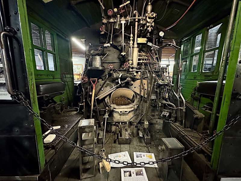 The view from the fireman and engineer’s seats in Steam Engine 42