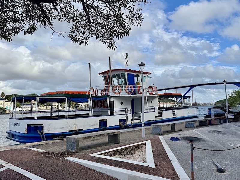 The passenger ferry which crosses Sint Anna Bay when the Queen Emma Bridge is open for ship traffic