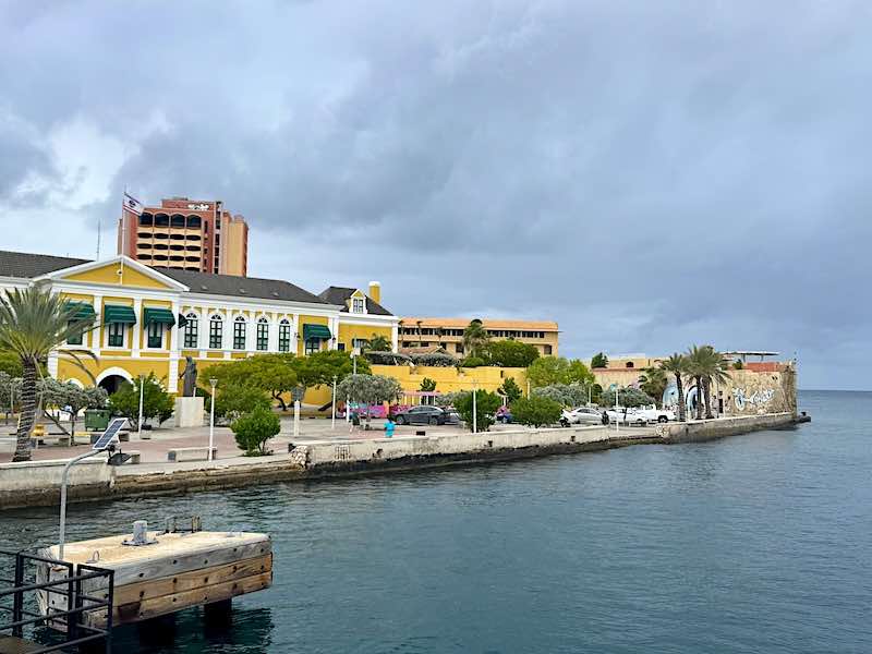 Fort Amsterdam at the entrance to Sint Anna Bay