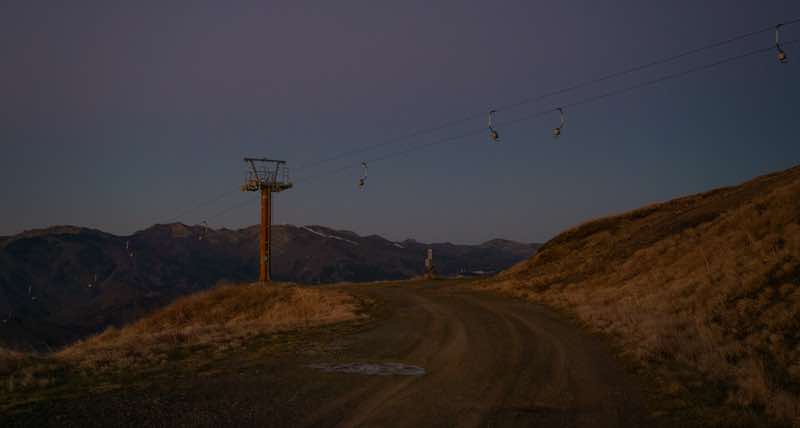 Path to Scaffaiolo Lake, in winter, during blue hour in the morning.