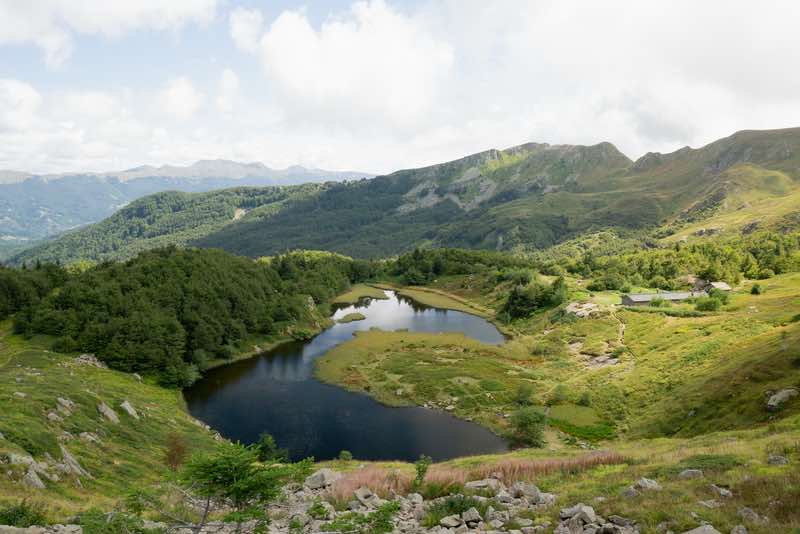 Lago Nero, a glacial lake located near Abetone in the Tuscan Apennines.