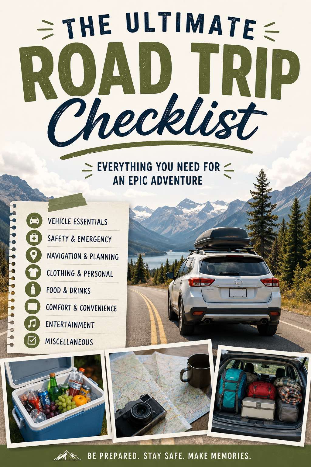 The Ultimate Road Trip Checklist for Long-Distance Travelers - A practical road trip checklist covering vehicle prep, packing, safety, tech, snacks, overnight planning, budgets, and pet travel.