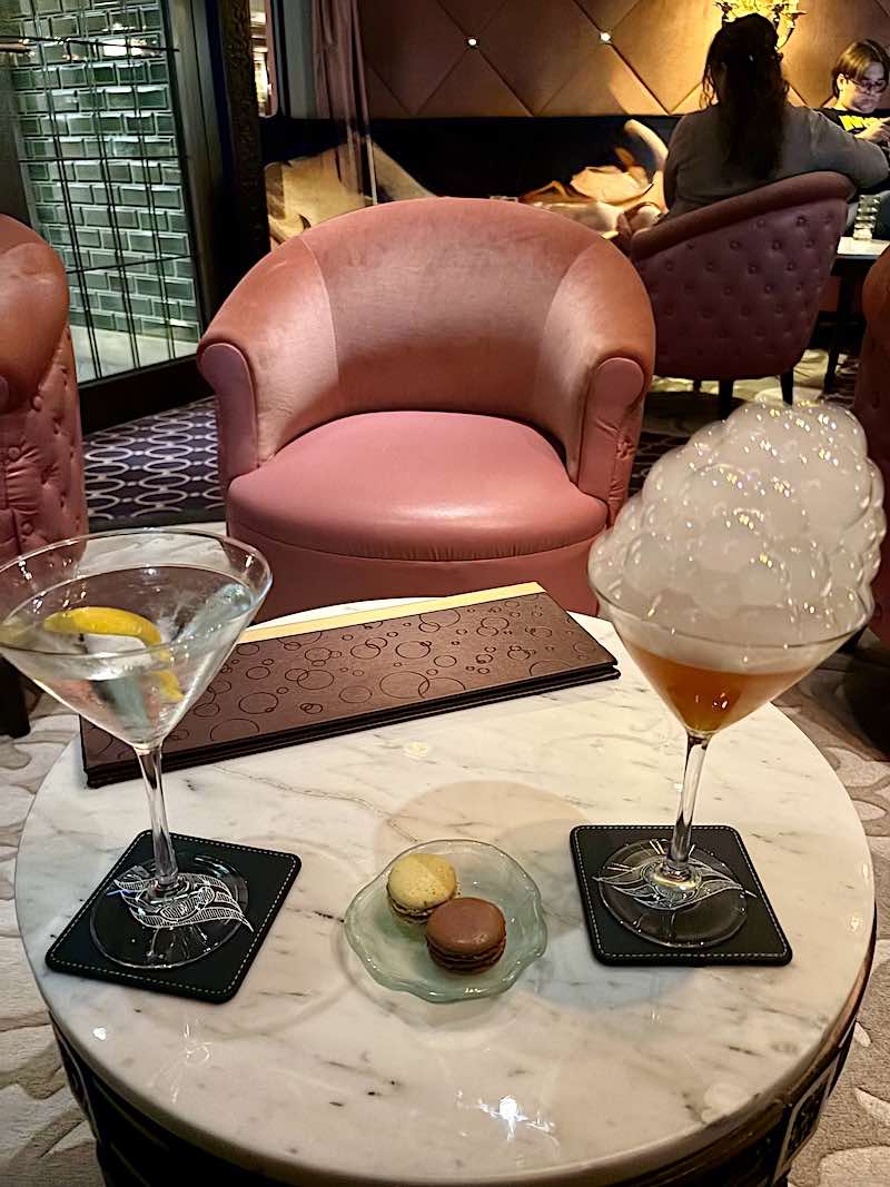 Drinks served in the Skyline Lounge on the Disney Fantasy