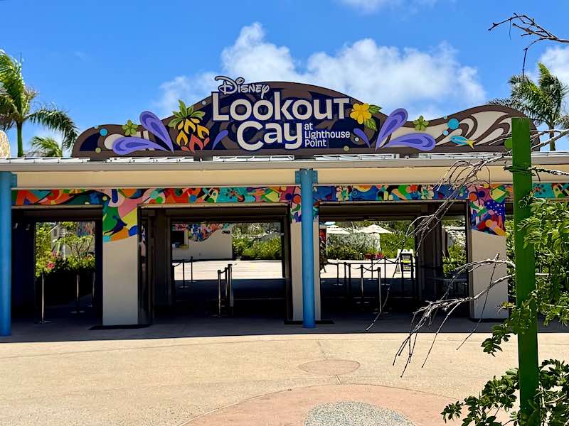 The entrance to Disney’s private island Lookout Cay