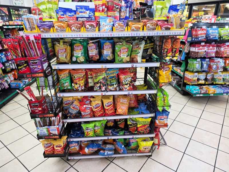 snacks in convenience store