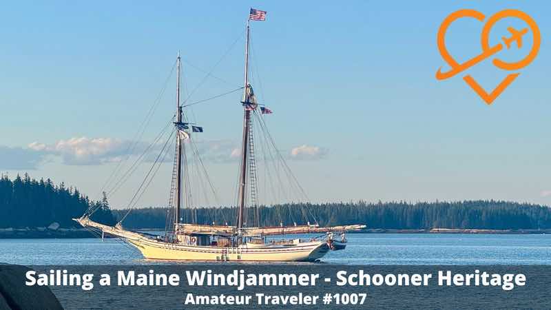 Sail the Maine coast aboard the Schooner Heritage on a six-night windjammer voyage from Rockland. Discover island anchorages, lobster bakes, changing weather, hearty meals, hands-on sailing, and the peaceful rhythm of life under canvas in Penobscot Bay.